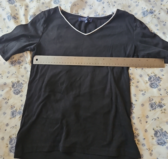 Jones New York Fitted Blue and Black Short Sleeve Tee - Picture 1 of 1